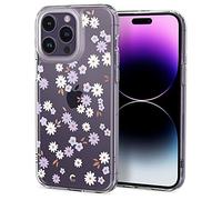 CYRILL by Spigen Cecile Coque Compatible iPhone 14 Pro 6.1 Pouces (2022) Fleur Transparent TPU Grip Protection Bumper - Marguerite de rêve