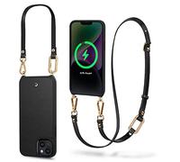 CYRILL by Spigen Classic Charm Mag [Charge sans Fil Magnétique] Coque Cordon Compatible iPhone 14 Plus 6.7 Pouces (2022) étui à Sangle à bandoulière dragonne - Noir