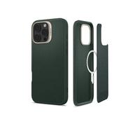 Cyrill Kajuk - Coque de protection pour téléphone portable - compatibilité avec MagSafe - polyuréthanne thermoplastique (TPU), cuir PU - vert forêt -