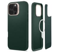 Cyrill Kajuk - Coque de protection pour téléphone portable - compatibilité avec MagSafe - polyuréthanne thermoplastique (TPU), cuir PU - vert forêt -