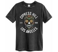 Cyrpess Floral Skull Amplified T Shirt Man T-Shirt 100% Cotton Sleeve Shirt Black