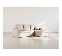 Cyrus - Canapé d'angle réversible 4 places - convertible avec coffre - en simili - Beige