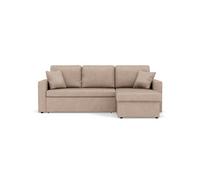 Cyrus - Canapé d'angle réversible 4 places - convertible avec coffre - en simili - Beige