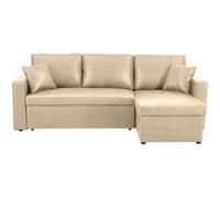 Cyrus - Canapé d'angle réversible 4 places - convertible avec coffre - en simili - Beige