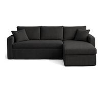 Bestmobilier - Canapé d'angle convertible Cyrus 4 places velours gris foncé - angle droit/gauche