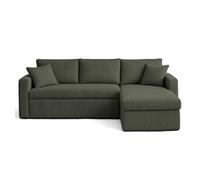 Best mobilier Canapé d'angle Cyrus 4 places réversible convertible avec coffre velours côtelé Vert