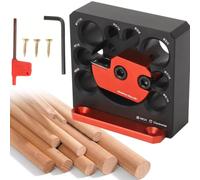 CYSFETENA Kit de gabarit réglable avec 8 trous, inserts en carbure impérial pour gabarit de cheville en alliage d'aluminium, tige ronde auxiliaire pour perceuse électrique