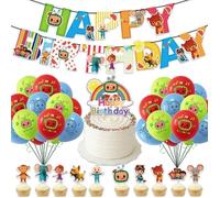 CYSJ 36 PCS Cocomelon Décoration de Fête d'anniversaire Décoration Ensemble de Tourbillon Suspendu Anniversaire Bannière Cake To302