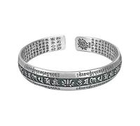 CYSJ Bracelet Argent,Bracelet Plaqué Argent pour Femmes Nouveauté Zen Bouddha Mantra Lotus Charmant Bracelet en Argent Bracelets D'Amitié en Argent Meilleur Cadeau D'Ami pour l'anniversaire De Noël