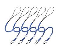 CYSKY 5 Pièce Cordon de Sécurité les Outils pour Travaux en Hauteur, Rétractable Lanière à Outils avec Mousqueton à écrou en Aluminium, Limite de Poids Maximum 13,6KG / 30LBS (Bleu)