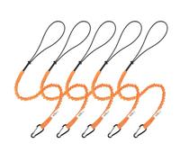 CYSKY 5 Pièce Cordon de Sécurité les Outils pour Travaux en Hauteur, Rétractable Lanière à Outils avec Mousqueton à écrou en Aluminium, Limite de Poids Maximum 13,6KG / 30LBS (Orange)