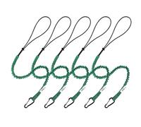 CYSKY 5 Pièce Cordon de Sécurité les Outils pour Travaux en Hauteur, Rétractable Lanière à Outils avec Mousqueton à écrou en Aluminium, Limite de Poids Maximum 13,6KG / 30LBS (Vert)