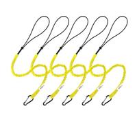 CYSKY 5 Pièce Cordon de Sécurité les Outils pour Travaux en Hauteur, Rétractable Lanière à Outils avec Mousqueton à écrou en Aluminium, Limite de Poids Maximum 13,6KG / 30LBS (Jaune)