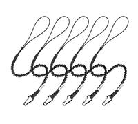 CYSKY 5 Pièce Cordon de Sécurité les Outils pour Travaux en Hauteur, Rétractable Lanière à Outils avec Mousqueton à écrou en Aluminium, Limite de Poids Maximum 13,6KG / 30LBS (Noir)