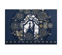 CYSKY Carte d'invitation de mariage 50 Pack Kit d'invitations de mariage découpé au laser avec papier imprimable vierge et enveloppes pour mariage, fiançailles, anniversaire (Bleu)