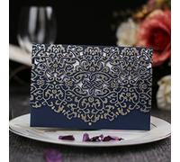 CYSKY Carte d'invitation de Mariage 50 Pièces Faire-part Invites avec Papier Imprimable et des Enveloppes pour Mariage, Anniversaires, Remise des diplômes (Bleu)