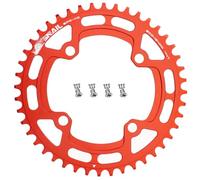 CYSKY Plateau de vélo 104 BCD 40 42 44 46 48 50 52 Dents Narrow Wide Mono Plateau VTT avec boulons de pignon pour vélo de Route, VTT, Gravel, BMX, Ebike (Rouge, 44 Dents)