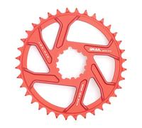 CYSKY Plateau Direct Mount 32/34/36/38/40 Dents, Déport 3mm, Plateau étroit Large, CNC 7075, Plateau de vélo pour pédalier SRAM GXP Interface (Rouge, 36 Dents)