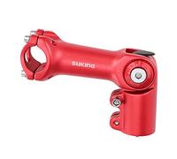 CYSKY Potence VTT Réglable 25,4 60mm/80mm/100mm 0-90 Degrés Réglable Potence de Vélo de Montagne Potence de Guidon pour VTT vélo de Route BMX Ville Cyclisme (Rouge, 100mm)