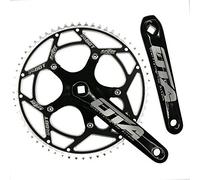 CYSKY Single Speed Crankset Set 60T 170mm Crankarms 130 BCD Fixie Crankset for Single Speed Bike, Fixed Gear Bicycle, Track Road Bike (Square Taper, Black)