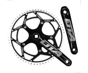 CYSKY Single Speed Crankset Set 60T 170mm Crankarms 130 BCD Fixie Crankset for Single Speed Bike, Fixed Gear Bicycle, Track Road Bike (Square Taper, Black)