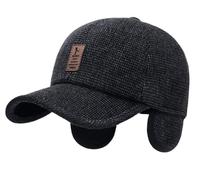 Cysocool Casquette de Baseball d'hiver pour Hommes avec Cache-Oreilles Casquette Beret Dad Trucker en Laine Rétro Temps Froid Chapeau Chaud Chapeau Thermique Casquette à Visière avec Oreillettes