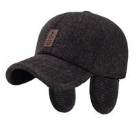 Cysocool Casquette de Baseball d'hiver pour Hommes avec Cache-Oreilles Casquette Beret Dad Trucker en Laine Rétro Temps Froid Chapeau Chaud Chapeau Thermique Casquette à Visière avec Oreillettes
