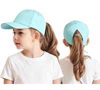 Cysocool Casquette de Baseball Fille 3-8 Ans Été Chapeau de Soleil Enfant Réglable Chapeau de Baseball en Queue de Cheval Visière de Golf Tennis Visière Junior Chapeau de Plage Cyclisme Pêche Course