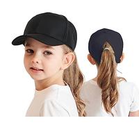 Cysocool Casquette de Baseball Fille 3-8 Ans Été Chapeau de Soleil Enfant Réglable Chapeau de Baseball en Queue de Cheval Visière de Golf Tennis Visière Junior Chapeau de Plage Cyclisme Pêche Course
