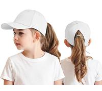 Cysocool Casquette de Baseball Fille 3-8 Ans Été Chapeau de Soleil Enfant Réglable Chapeau de Baseball en Queue de Cheval Visière de Golf Tennis Visière Junior Chapeau de Plage Cyclisme Pêche Course