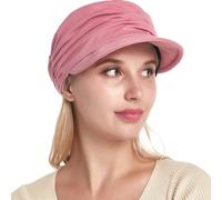 Cysocool Casquette de baseball souple en bambou pour femme - Chapeau de chimio à visière pour perte de cheveux - Turbans de chimio - Bonnet souple, rose, Taille unique