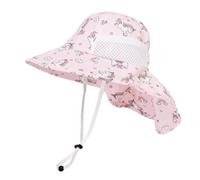 Cysocool Chapeau de soleil à large bord pour enfants de 4 à 13 ans - Chapeau de soleil en maille anti-UV avec sangle - Chapeau d'été UPF 50+