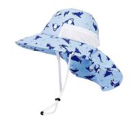 Cysocool Chapeau de soleil à large bord pour enfants de 4 à 13 ans - Chapeau de soleil en maille anti-UV avec sangle - Chapeau d'été UPF 50+