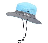 Cysocool Enfant Chapeau Bob Queue de Cheval Chapeau de Soleil Bébé UPF 50+ Anti-UV Solaire Plage Large Bord Chapeaux Protection Été Voyage Bonnet Casquette pour Filles Garçons 3 a 8 Ans