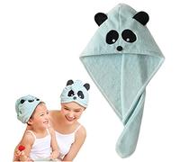 Serviette anti-frisottis pour enfants - Turban absorbant à séchage rapide avec bouton pour cheveux bouclés, longs et tous les types, S, bleu