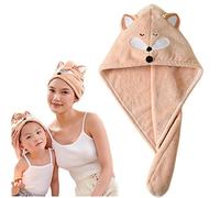 Cysocool Filles Cheveux Sec Serviette Microfibre Super Absorbants Anti-Frisottis Turban Doux pour Cheveux avec Boutons Bonnet Cheveux Sec Serviette de Sèche pour Tous Les Types de Cheveux