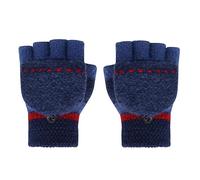 Cysocool Gants d'hiver convertibles à rabat pour filles et garçons de 4 à 8 ans en laine tricotée pour temps froid, mitaines pelucheuses demi-doigts pour enfants, gants isolants chauds pour la neige,
