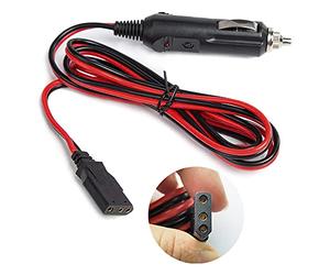 CYSSJF Cordons d'Alimentation CB (3 Broches-12V-1,5m) | Avec Prise Allume-Cigare | Pour CB President/Midland/Superstar/Galaxy| Avec Porte Fusible 10A &Fils de Cuivre de Calibre 16 (Universel/1PC)