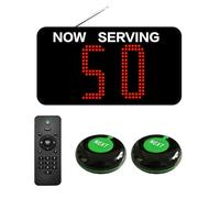 CYSSJF Système d'Appel en File d'Attente (2 Bouton Appel sans Fil+1 Écran Tactile), Afficheur Fil d'Attente, Bipeur Restaurant, Systèmes d’Appel Clients pour Cafés, Centre de Service