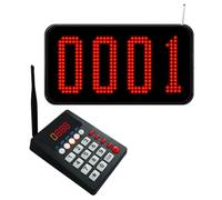 CYSSJF Système d'appel sans Fil 4 Chiffres - Gestion de File d'attente et Affichage du numéro pour Magasin, Boucherie, Bistrot, Marché et Église (Écran d'appel + Clavier)