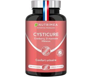 Cysticure - Inconfort Urinaire & Protection de la Flore Intime - Synergie Efficace avec Canneberge, Hibiscus & D-Mannose - 60 Gélules Vegan - Nutrimea - Fabriqué en France