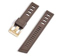 CYSUE Fluororubber FKM 20mm 22mm bracelet de montre étanche bracelets de montre à dégagement rapide pour chaque marque montres de plongée(Brown gold,20mm)