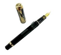 CYSUE Stylo-plume à piston avec pointe élastique souple argentée rigide et dorée pour écrire au bureau, cadeau d'affaires (11)