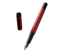 CYSUE Stylo plume en laiton à pointe extra fine Bleu/rouge/noir 1 pièce - Idéal pour les fournitures d'écriture de bureau (rouge, EF (environ 0,38 mm)