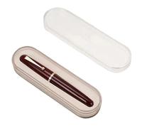 CYSUE Stylo-plume ivoire grande taille en résine avec grand convertisseur EF/F/M pour papeterie, fournitures scolaires (rouge vin avec boîte, 0,7)