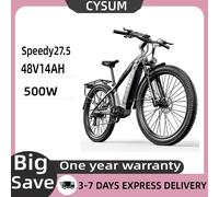 Cysum vélo électrique rapide 500W moteur 48V 14AH batterie vélo électrique 27.5x2.2 pouces vitesse maximale 40 km/h vélo électrique adulte Cysum-Speedy（gray）