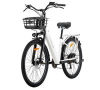 CYSUM X-City Vélo Électrique - Moteur 250W - Batterie 48V10,4Ah - Pneus 26""x1,95"" - Vitesse Maximale 25km/h - Autonomie 80km - Blanc