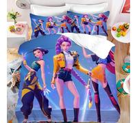CYSYLQW K-Pop:Demon Hunters Parure de lit avec taie d'oreiller, 100 % microfibre, impression numérique 3D, housse de couette général, pour enfants et adultes (220 x 240 cm, 2)