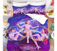 CYSYLQW K-Pop:Demon Hunters Parure de lit avec taie d'oreiller, 100 % microfibre, impression numérique 3D, housse de couette général, pour enfants et adultes (220 x 240 cm, 5)