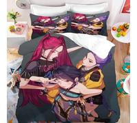 CYSYLQW K-Pop:Demon Hunters Parure de lit avec taie d'oreiller, 100 % microfibre, impression numérique 3D, housse de couette général, pour enfants et adultes (200 x 200 cm, 4)